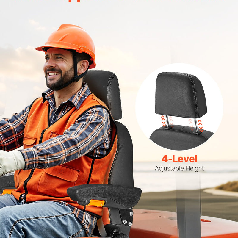 VEVOR Stividora Sēde, Zāles Pļāvēja Traktora Sēde, Regulējama Aizmugures Josta un Galvas Balsts