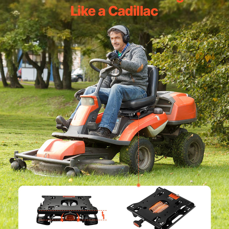 VEVOR universālā sēdekļa piekares komplekts bez slīdēšanas sliedēm, piemērots zāles pļāvējiem un traktoriem