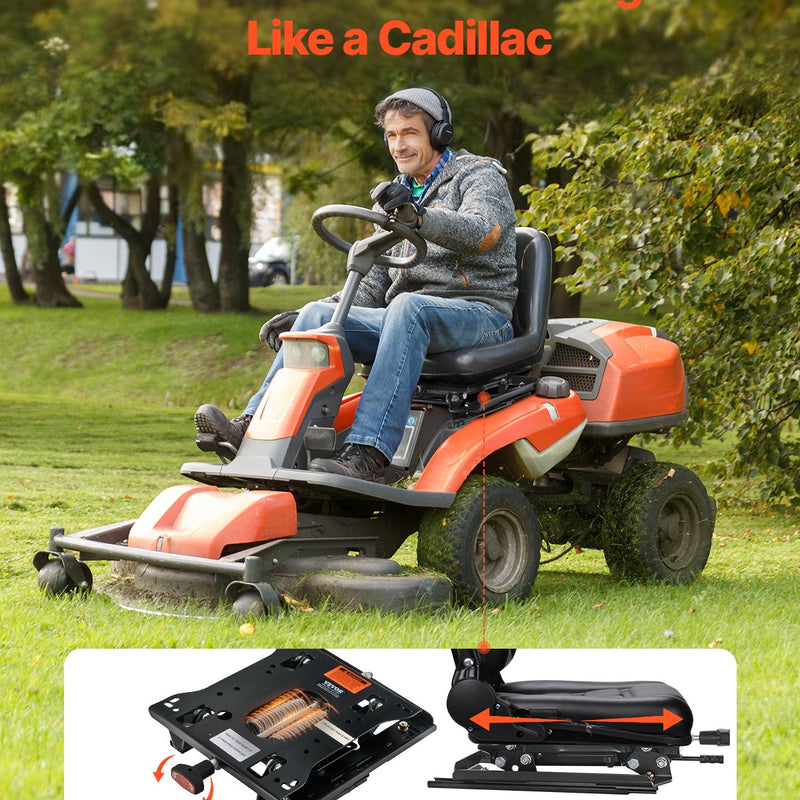 VEVOR universāls sēdekļa amortizācijas komplekts ar slīdni – piemērots zāles pļāvējiem un traktoriem