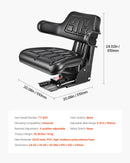 VEVOR ūdensizturīgs iekrāvēja sēdeklis ar regulējamu amortizāciju - piemērots traktoram, pļāvējam, ekskavatoram