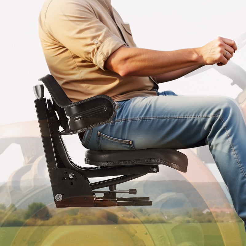 VEVOR ūdensizturīgs iekrāvēja sēdeklis ar regulējamu amortizāciju - piemērots traktoram, pļāvējam, ekskavatoram