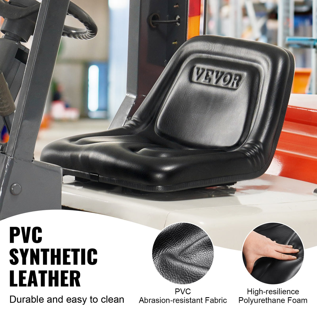 VEVOR Universal Tractor Seat, Lawn Mower Seat with Micro Switch and Drainage Holes, 160–340 mm Mounting Distance, Suitable for Tractors, Loaders and Excavators