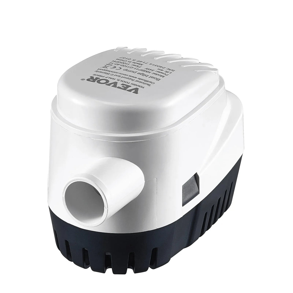 VEVOR 12V Automatic Submersible Boat Bilge Water Pump with Float Switch, 69 l/min Flow Rate, 29 mm Discharge Diameter, Suitable for Boats, Ponds, Pools and Basements