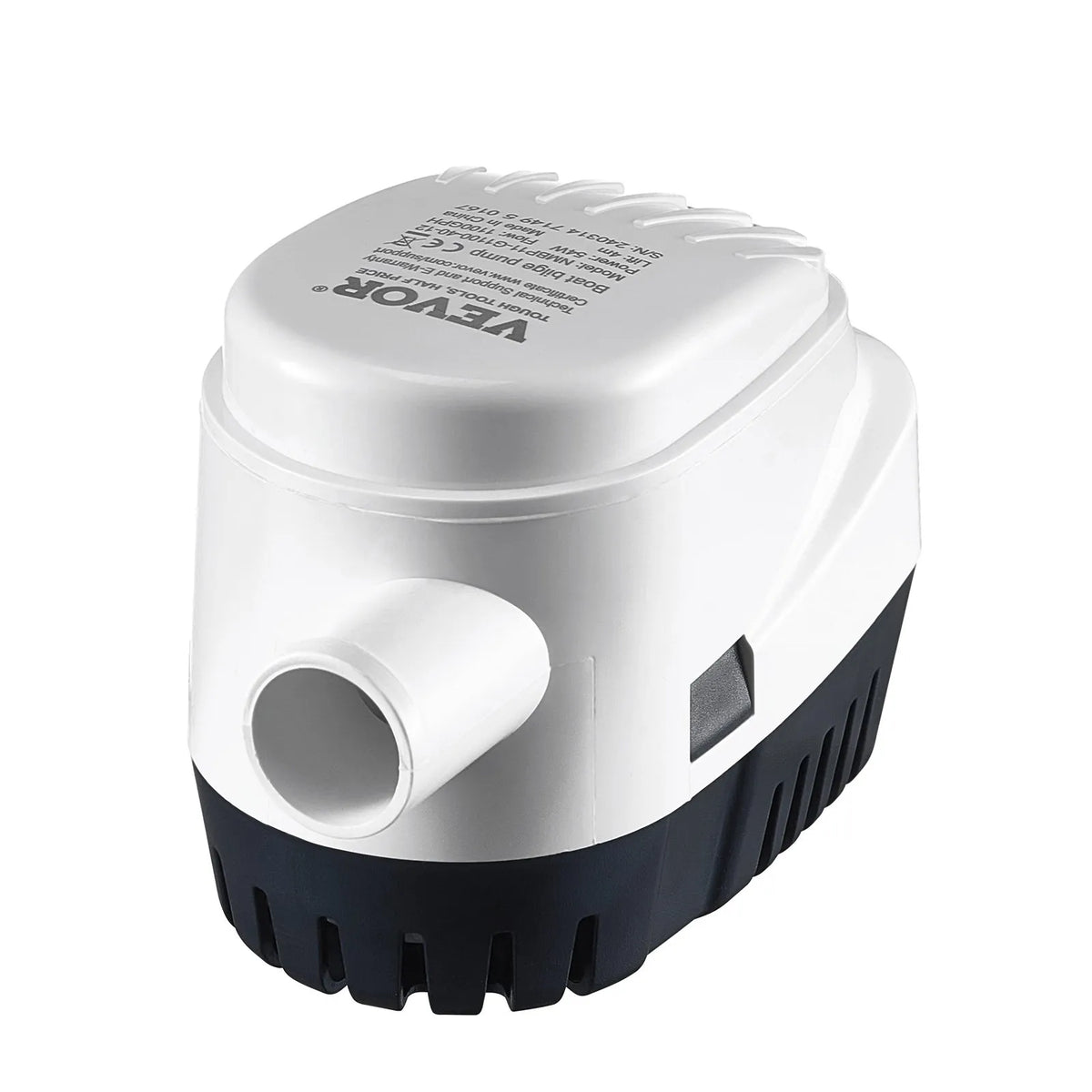 VEVOR 12V Automatic Submersible Boat Bilge Water Pump with Float Switch, 69 l/min Flow Rate, 29 mm Discharge Diameter, Suitable for Boats, Ponds, Pools and Basements