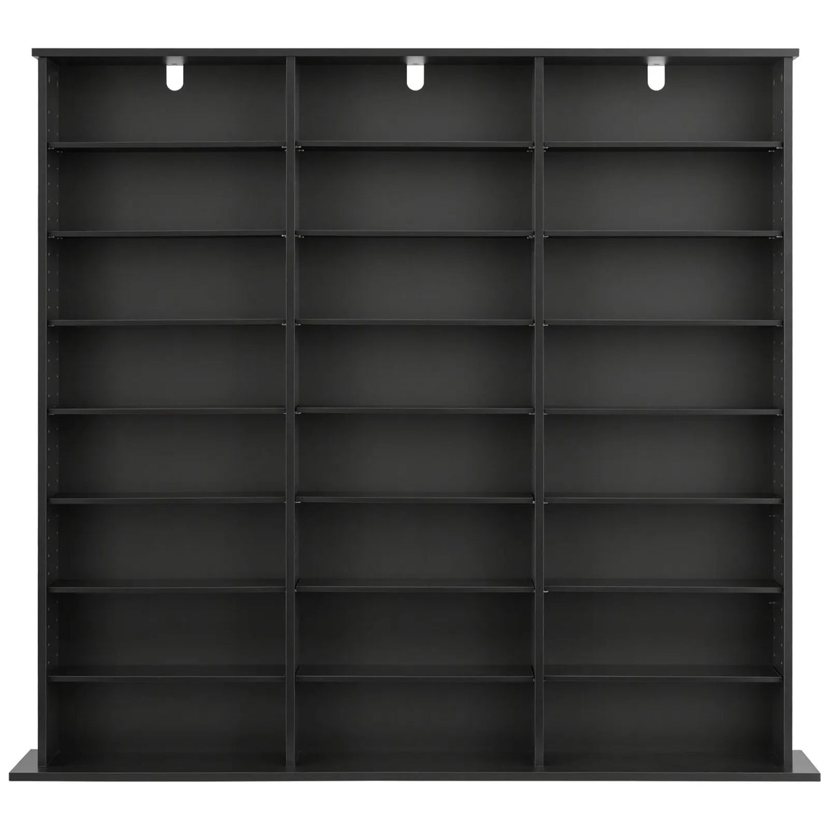 VEVOR multimediju uzglabāšanas skapis ar 8 līmeņiem, DVD plauktu organizators 142 x 22 x 130 cm CD, DVD, grāmatām un spēlēm, plaukts viesistabai, mājas birojam un ierakstu telpai, melns - ZEMLETES.LV