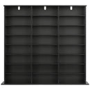 VEVOR multimediju uzglabāšanas skapis ar 8 līmeņiem, DVD plauktu organizators 142 x 22 x 130 cm CD, DVD, grāmatām un spēlēm, plaukts viesistabai, mājas birojam un ierakstu telpai, melns - ZEMLETES.LV