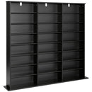VEVOR multimediju uzglabāšanas skapis ar 8 līmeņiem, DVD plauktu organizators 142 x 22 x 130 cm CD, DVD, grāmatām un spēlēm, plaukts viesistabai, mājas birojam un ierakstu telpai, melns - ZEMLETES.LV