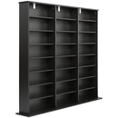 VEVOR multimediju uzglabāšanas skapis ar 8 līmeņiem, DVD plauktu organizators 142 x 22 x 130 cm CD, DVD, grāmatām un spēlēm, plaukts viesistabai, mājas birojam un ierakstu telpai, melns - ZEMLETES.LV