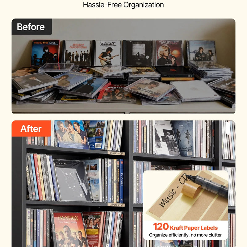 VEVOR multimediju uzglabāšanas skapis ar 8 līmeņiem, DVD plauktu organizators 142 x 22 x 130 cm CD, DVD, grāmatām un spēlēm, plaukts viesistabai, mājas birojam un ierakstu telpai, melns - ZEMLETES.LV