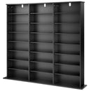 VEVOR multimediju uzglabāšanas skapis ar 8 līmeņiem, DVD plauktu organizators 142 x 22 x 130 cm CD, DVD, grāmatām un spēlēm, plaukts viesistabai, mājas birojam un ierakstu telpai, melns - ZEMLETES.LV
