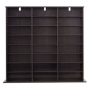 VEVOR multimediju uzglabāšanas skapis ar 8 līmeņiem, DVD plauktu organizators 142 x 22 x 130 cm CD, DVD, grāmatām un spēlēm, plaukts viesistabai, mājas birojam un ierakstu telpai, brūns - ZEMLETES.LV