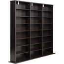 VEVOR multimediju uzglabāšanas skapis ar 8 līmeņiem, DVD plauktu organizators 142 x 22 x 130 cm CD, DVD, grāmatām un spēlēm, plaukts viesistabai, mājas birojam un ierakstu telpai, brūns - ZEMLETES.LV