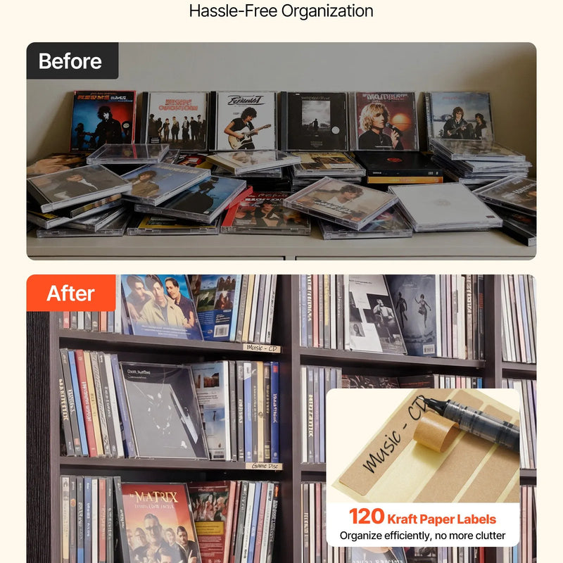 VEVOR multimediju uzglabāšanas skapis ar 8 līmeņiem, DVD plauktu organizators 142 x 22 x 130 cm CD, DVD, grāmatām un spēlēm, plaukts viesistabai, mājas birojam un ierakstu telpai, brūns - ZEMLETES.LV