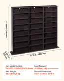VEVOR multimediju uzglabāšanas skapis ar 8 līmeņiem, DVD plauktu organizators 142 x 22 x 130 cm CD, DVD, grāmatām un spēlēm, plaukts viesistabai, mājas birojam un ierakstu telpai, brūns - ZEMLETES.LV