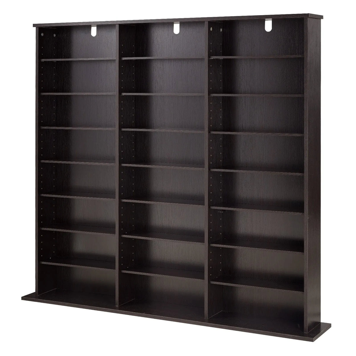 VEVOR multimediju uzglabāšanas skapis ar 8 līmeņiem, DVD plauktu organizators 142 x 22 x 130 cm CD, DVD, grāmatām un spēlēm, plaukts viesistabai, mājas birojam un ierakstu telpai, brūns - ZEMLETES.LV