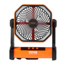 VEVOR 203,2 mm pārnēsājamais ventilators ar uzlādējamu akumulatoru un LED lukturi, 4 regulējami ātrumi