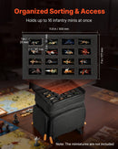 VEVOR miniatūru uzglabāšanas un pārnēsāšanas soma figūrām, piemērota 16 kājnieku miniatūrām, miniatūru transportēšanas soma ar rokturi un regulējamu pleca siksnu, 1 putu slānis lielai uzglabāšanas ietilpībai (miniatūras komplektā neietilpst)