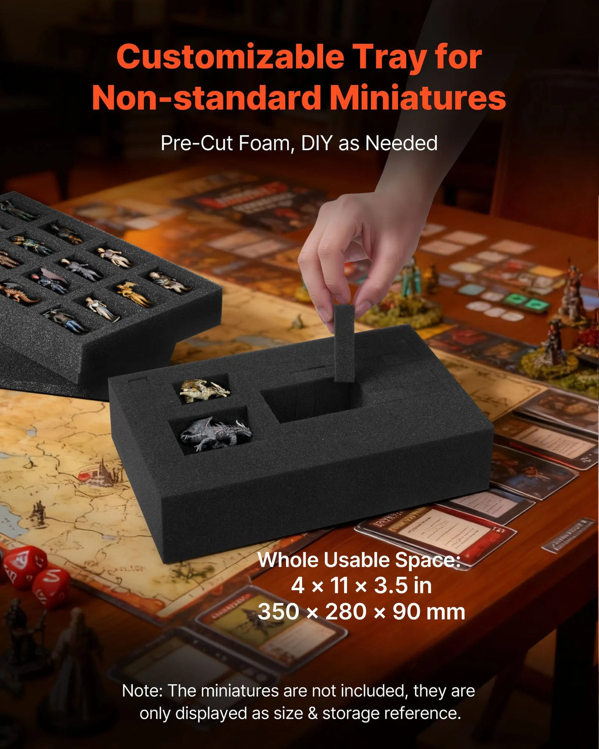 VEVOR Miniature Figures Storage and Carrying Bag, Capacity for up to 58 Foot Soldiers, Transport Bag with Handle and Adjustable Shoulder Strap, 3 Foam Layers for Large Capacity (Miniatures Not Included)