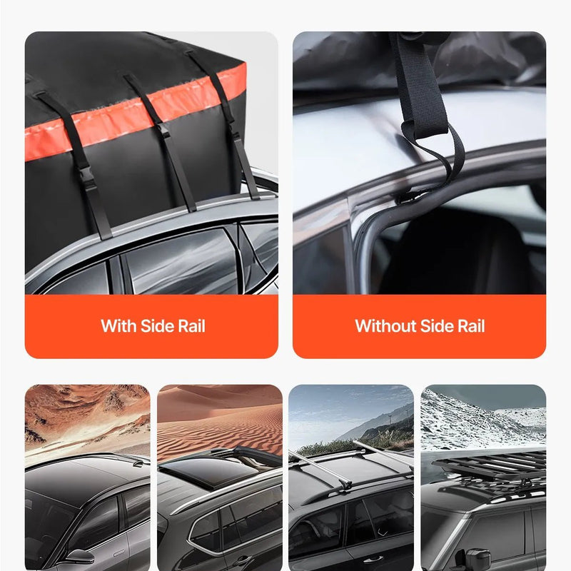 VEVOR auto jumta bagāžas soma 20 kubikpēdas (~566 l), izturīga 840D PVC 100% ūdensizturīga jumta kravas soma visiem auto ar vai bez jumta reliņiem, ar slēdzeni, pretslīdes paklāju un 6 durvju āķiem - ZEMLETES.LV