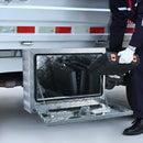 VEVOR alumīnija instrumentu kaste kravas auto apakšai, 61 × 35,6 × 40,6 cm, ar rombveida plākšņu konstrukciju, T-veida aizdari un slēdzamu vāku, ūdensizturīga uzglabāšanas kaste kravas auto, furgoniem un piekabēm