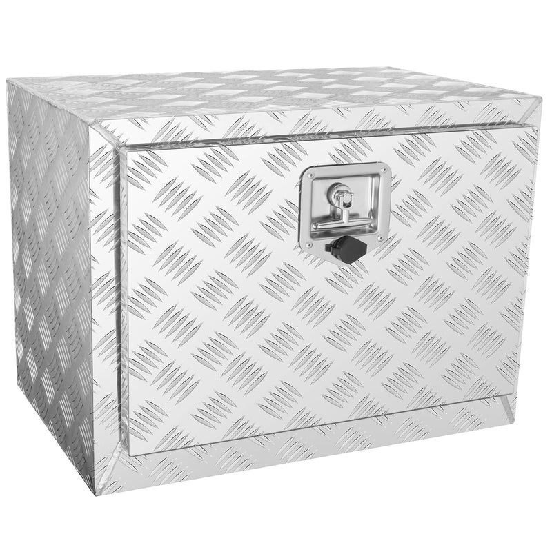 VEVOR zemās piekabes kravas kaste, 61 cm × 43 cm × 46 c, smagās slodzes alumīnija instrumentu kaste ar slēdzeni un atslēgām, ūdensizturīga ar T veida slēdzeni, piemērota kravas automašīnām, furgoniem, piekabēm