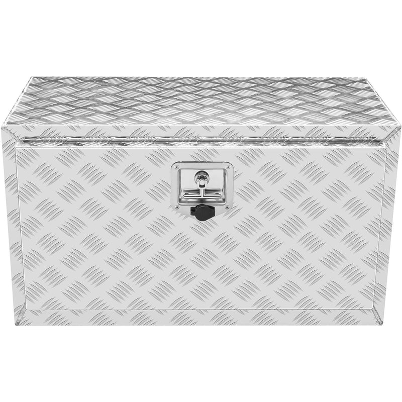 VEVOR alumīnija zemkorpusa instrumentu kaste 76 × 43 × 46 cm – ūdensizturīga ar T-veida rokturi, slēdzeni un atslēgām, piemērota kravas automašīnām, furgoniem un piekabēm