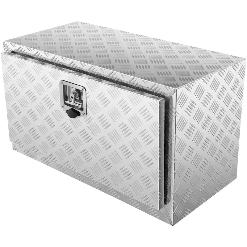 VEVOR alumīnija zemkorpusa instrumentu kaste 76 × 43 × 46 cm – ūdensizturīga ar T-veida rokturi, slēdzeni un atslēgām, piemērota kravas automašīnām, furgoniem un piekabēm
