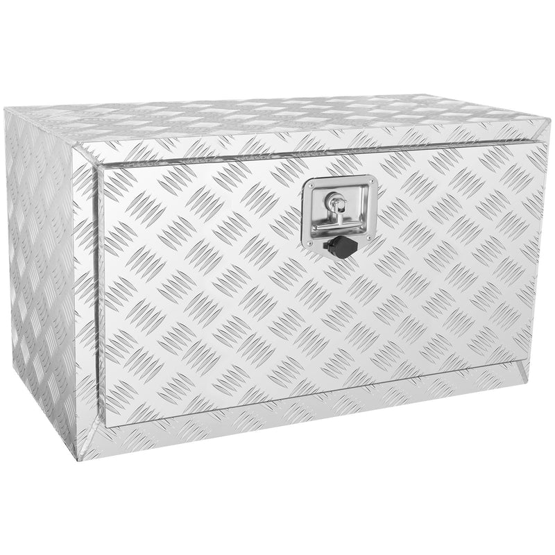 VEVOR alumīnija zemkorpusa instrumentu kaste 76 × 43 × 46 cm – ūdensizturīga ar T-veida rokturi, slēdzeni un atslēgām, piemērota kravas automašīnām, furgoniem un piekabēm