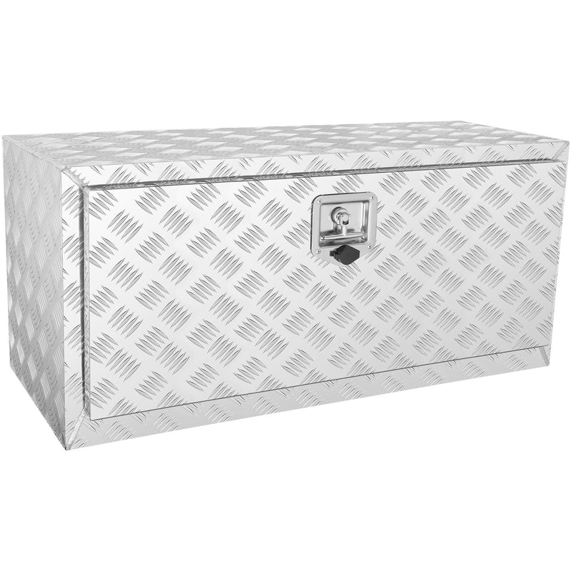 VEVOR alumīnija zemkorpusa instrumentu kaste 91 × 36 × 41 cm – ūdensizturīga, ar T-veida rokturi, slēdzama, piemērota kravas automašīnām, furgoniem un piekabēm