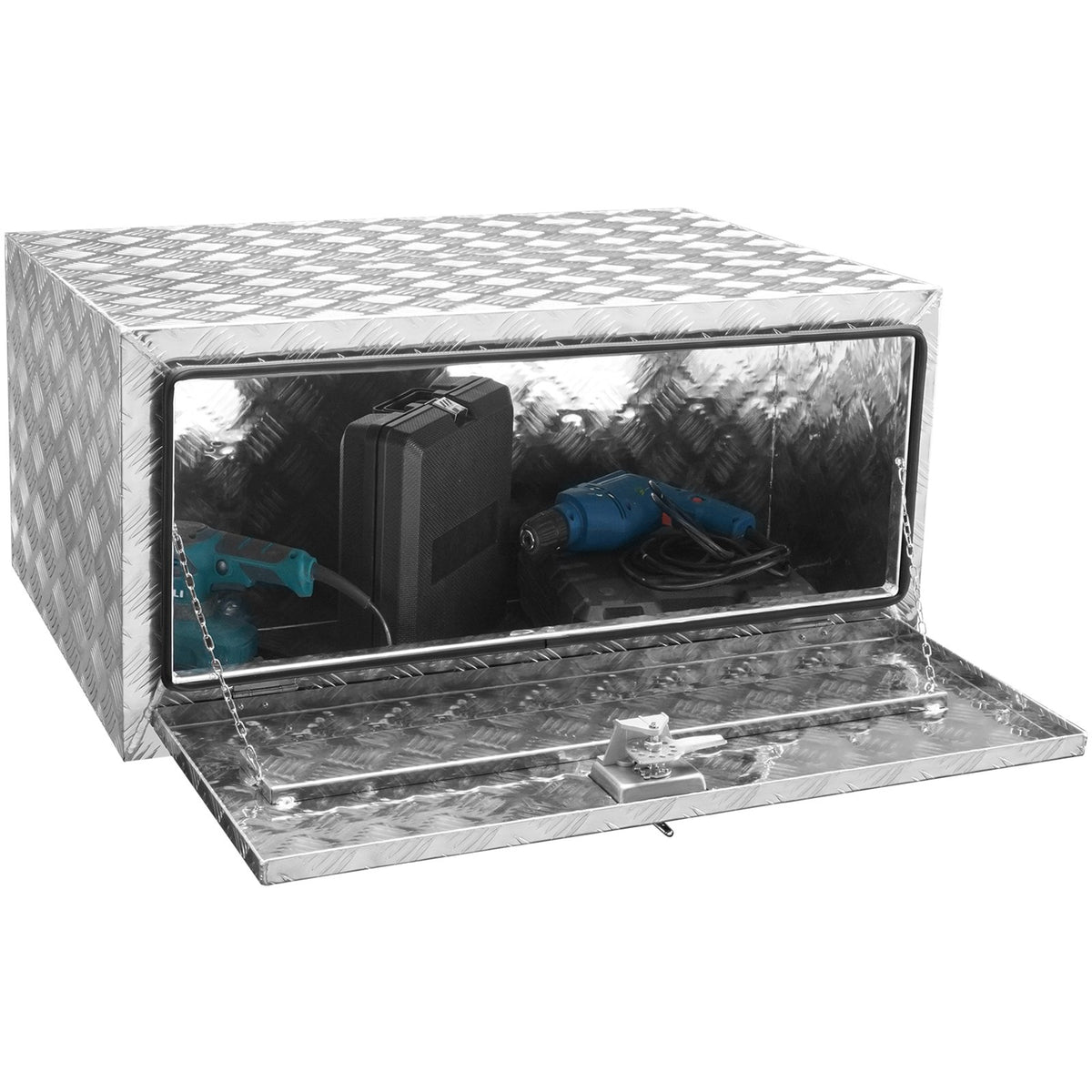 VEVOR 91 × 61 × 61 cm Storage Tool Box with Lock and Keys, Waterproof, T-Handle Latch, for Pickup Truck, Van, Trailer
