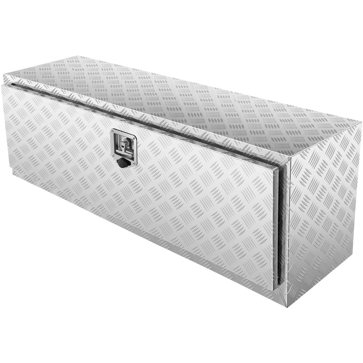VEVOR Low-Profile Trailer Tool Box, 122 cm × 43 cm × 46 cm, Heavy-Duty Aluminium Storage Box with Lock and Keys, Waterproof, T-Handle Latch, Suitable for Trucks, Vans, Trailers