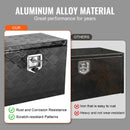 VEVOR kravas automašīnas apakšējā instrumentu kaste, 60,96×35,56×40,64 cm alumīnija dimanta faktūras uzglabāšanas kaste ar T veida roktura slēdzeni, ūdensizturīga kravas, furgonu un piekabju kaste ar slēdzeni un atslēgām