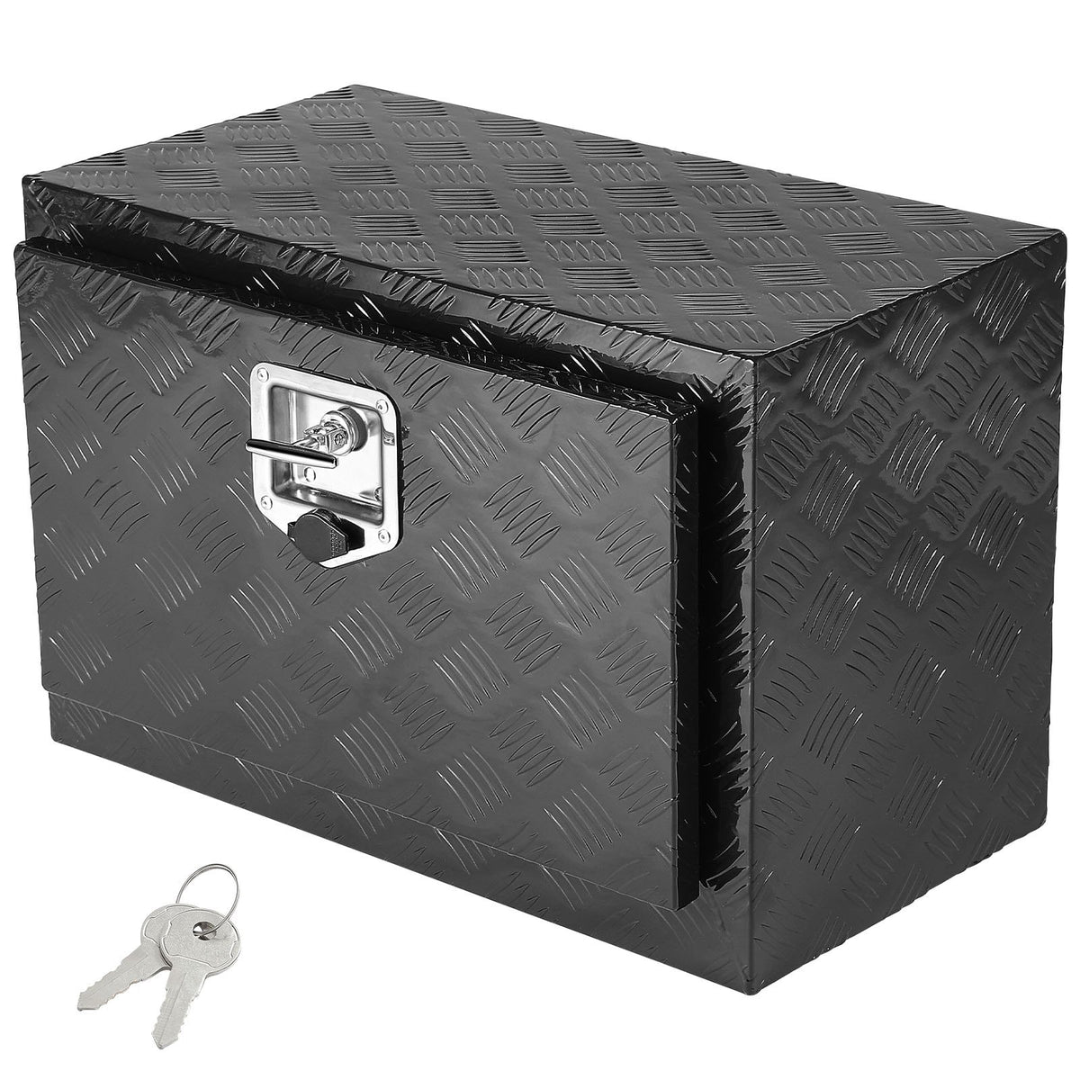 VEVOR Aluminium Tool Box for Truck Bed, 61 × 43 × 46 cm, Diamond Plate Construction, T-Handle Latches and Lockable Lid, Waterproof Storage Box for Trucks, Vans and Trailers