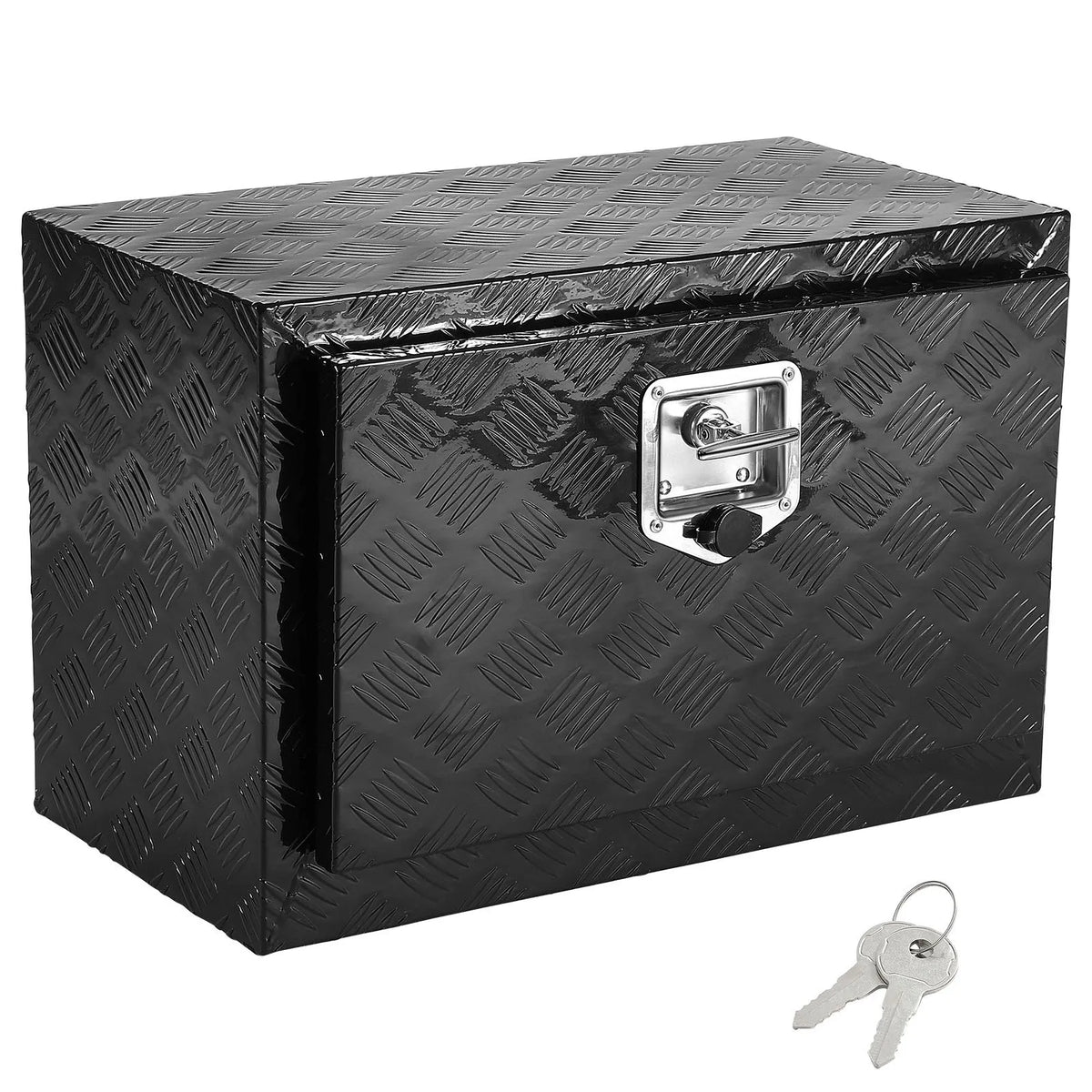 VEVOR Aluminium Tool Box for Truck Bed, 61 × 43 × 46 cm, Diamond Plate Construction, T-Handle Latches and Lockable Lid, Waterproof Storage Box for Trucks, Vans and Trailers