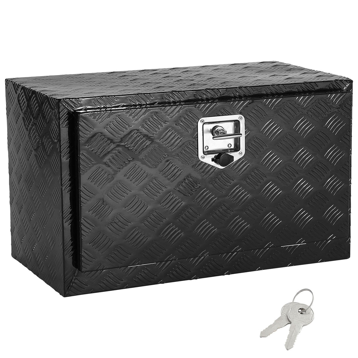 VEVOR Truck Underbody Tool Box, 76.2×43.18×45.72 cm Aluminium Diamond Plate Storage Box with T-Handle Lock, Waterproof Cargo, Van and Trailer Box with Lock and Keys