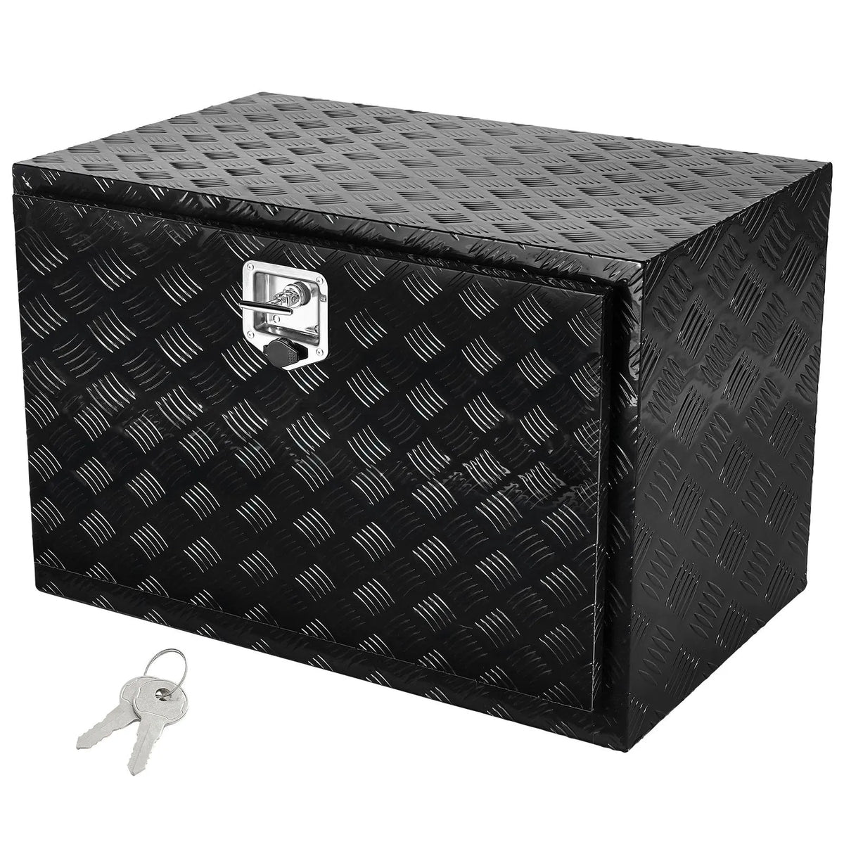 VEVOR kravas automašīnas apakšējā instrumentu kaste, 121,92×43,18×45,72 cm alumīnija dimanta faktūras uzglabāšanas kaste ar T veida roktura slēdzeni, ūdensizturīga kravas, furgonu un piekabju kaste ar slēdzeni un atslēgām