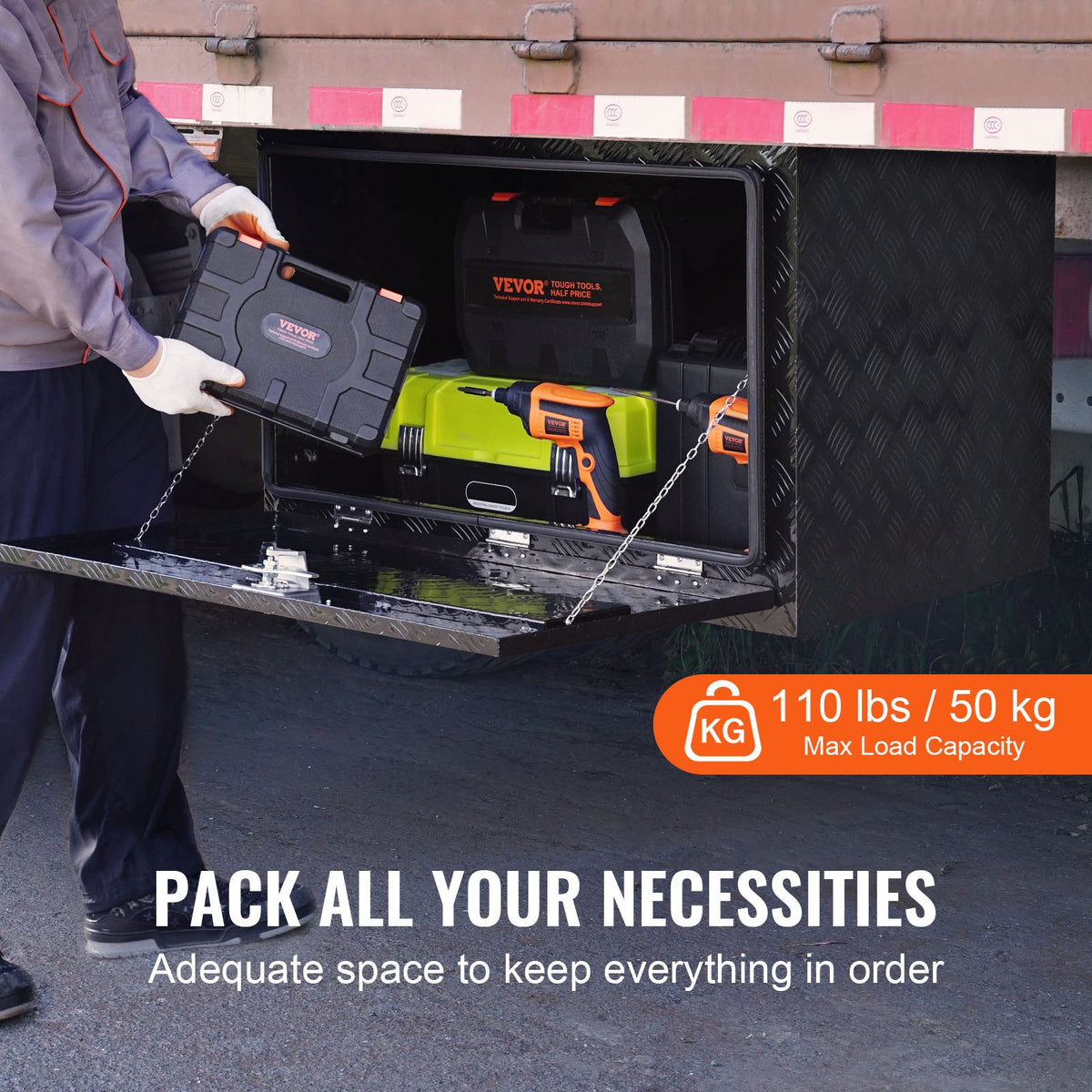 VEVOR Aluminium Underbody Tool Box 1219 × 610 × 610 mm