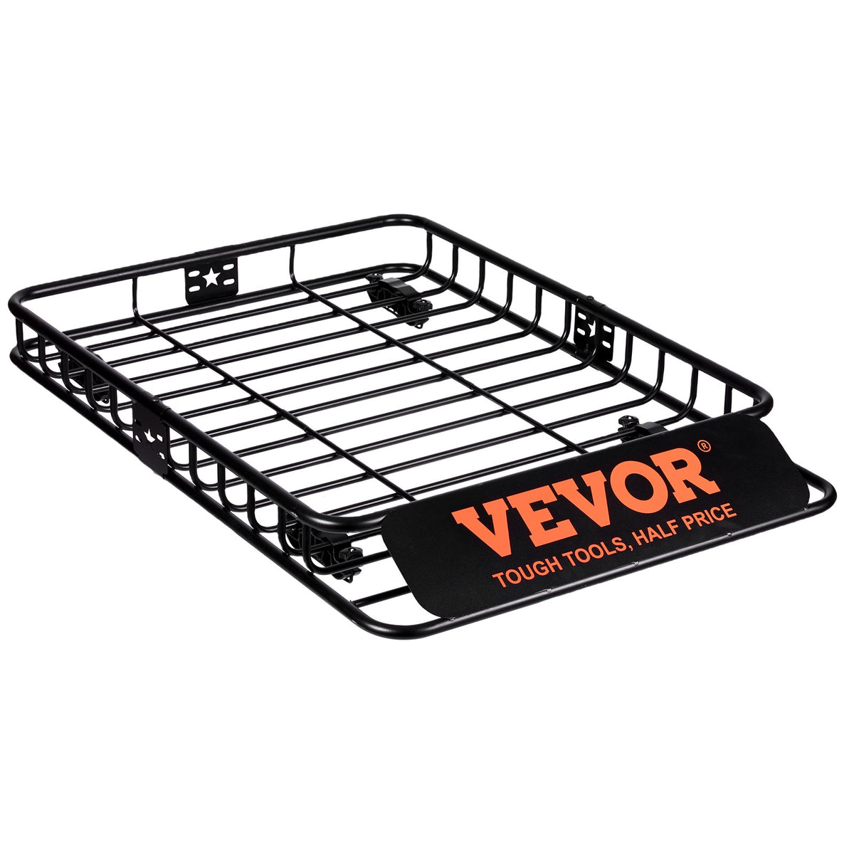 VEVOR Roof Cargo Box, 117.5 x 91.5 x 11.4 cm, 90.7 kg Capacity, Universal Roof Rack for SUVs and Trucks