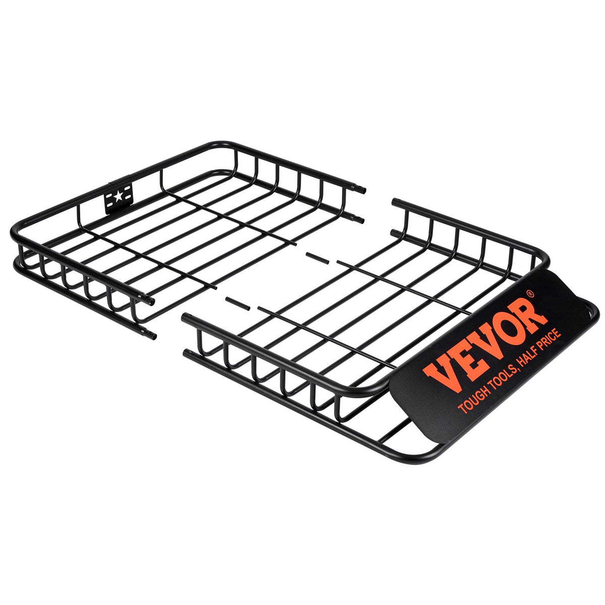 VEVOR Roof Cargo Box, 117.5 x 91.5 x 11.4 cm, 90.7 kg Capacity, Universal Roof Rack for SUVs and Trucks