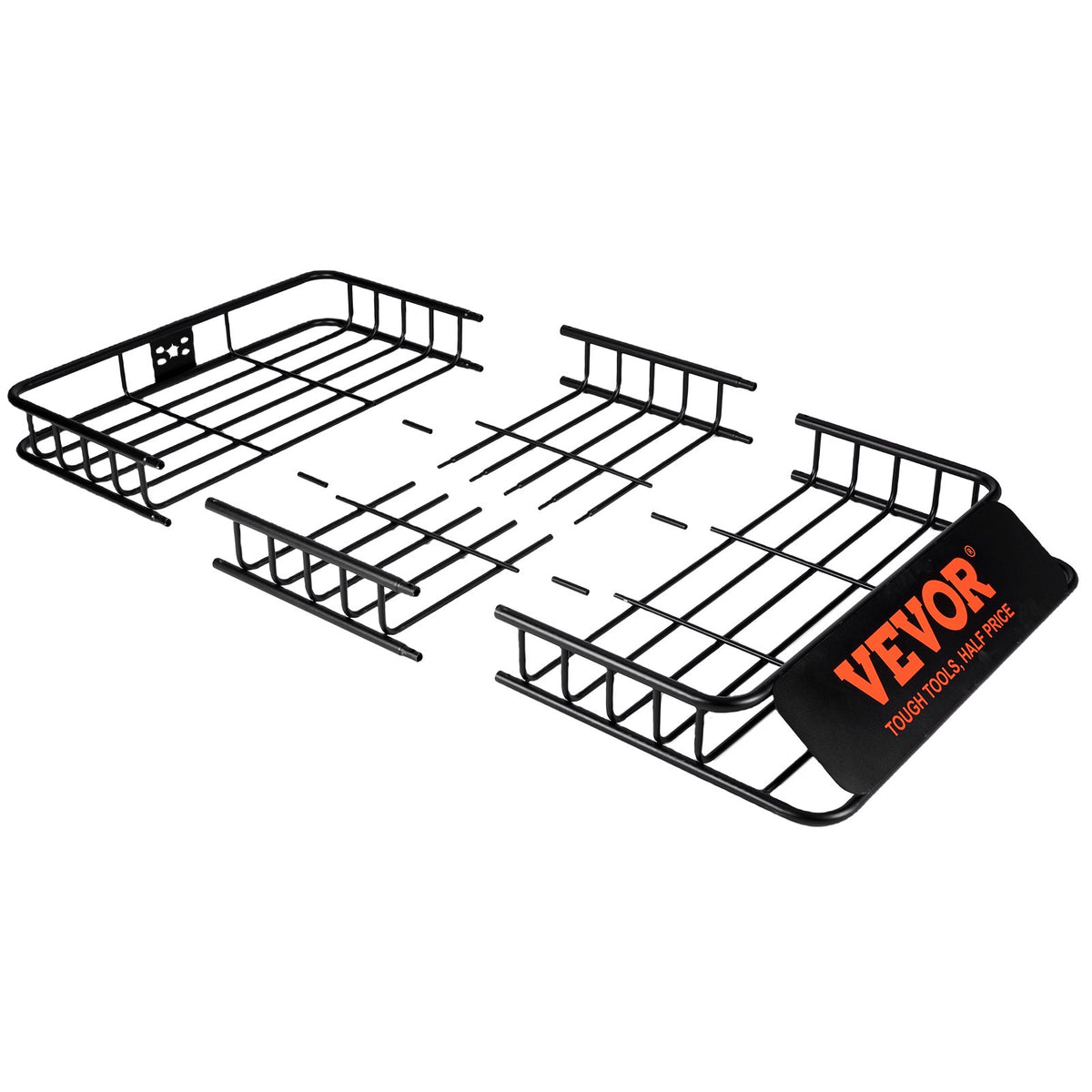 VEVOR jumta bagāžnieka grozs 1626 × 991 × 152 mm ar pagarinājumu, universāls auto jumta bagāžas turētājs no izturīga tērauda, slodze līdz 90,7 kg, piemērots SUV un kravas automašīnām - ZEMLETES.LV