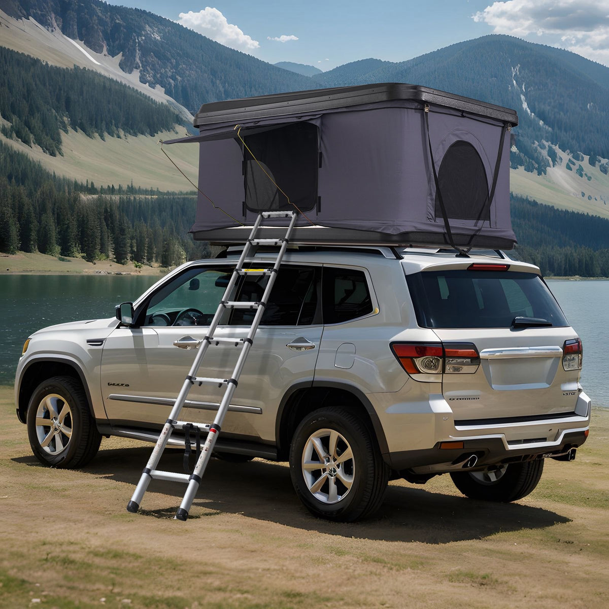VEVOR Roof Tent Hard Shell 2-3 Person, Waterproof, Suitable for Jeep, SUV and Pickup Trucks with Ladder