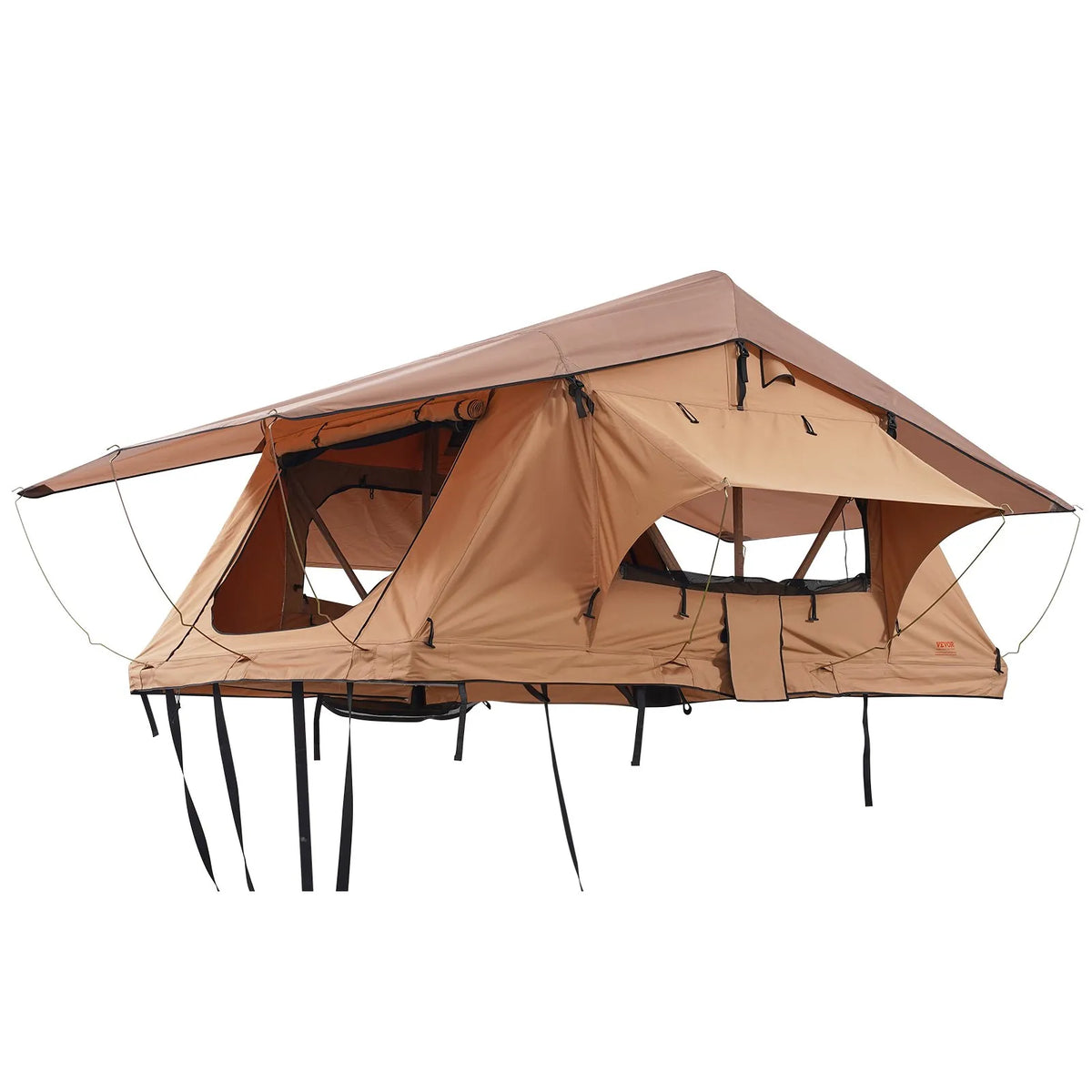 VEVOR Hard Shell Roof Tent Naturnest, Hard Shell 2-3 Person, Foldable Roof Tent with Telescopic Ladder, Mattress and PVC Cover Bag, Suitable for Jeep, SUV, Vans and Pickup Trucks, Waterproof