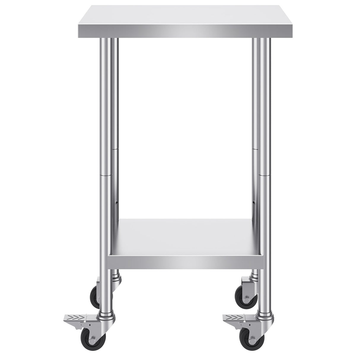 VEVOR Stainless Steel Work Table 60 × 45 cm with 4 Wheels