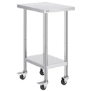 VEVOR Nerūsējošā Tērauda Darba Galda 60x45 cm ar 4 Riteņiem