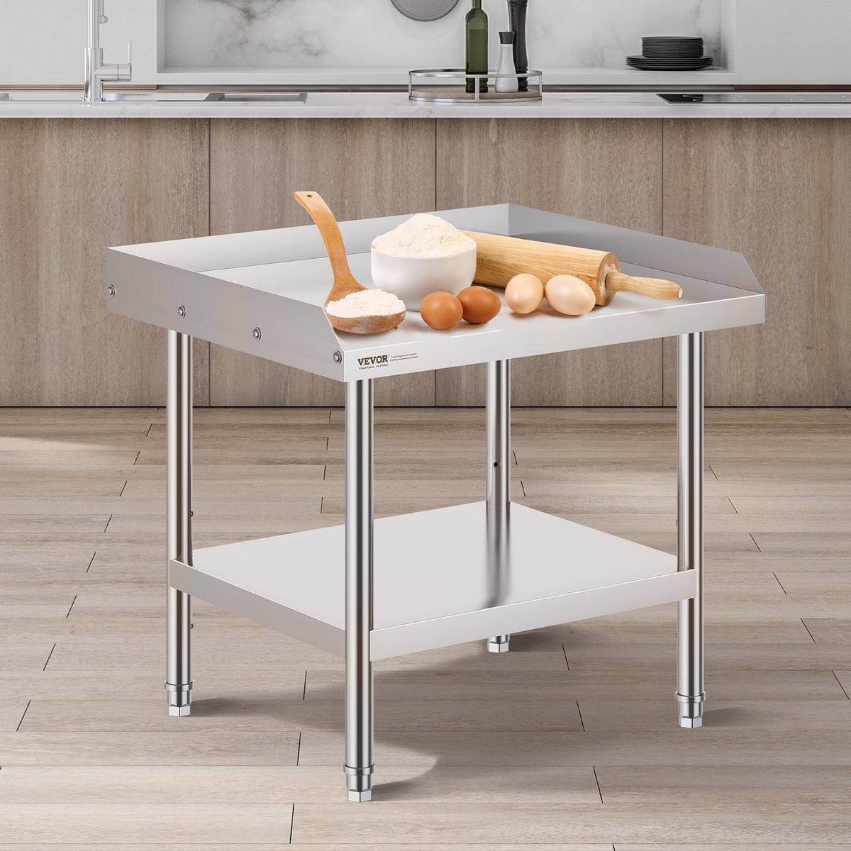 VEVOR Stainless Steel Work Table 60 × 70 cm, Commercial Food Preparation Table