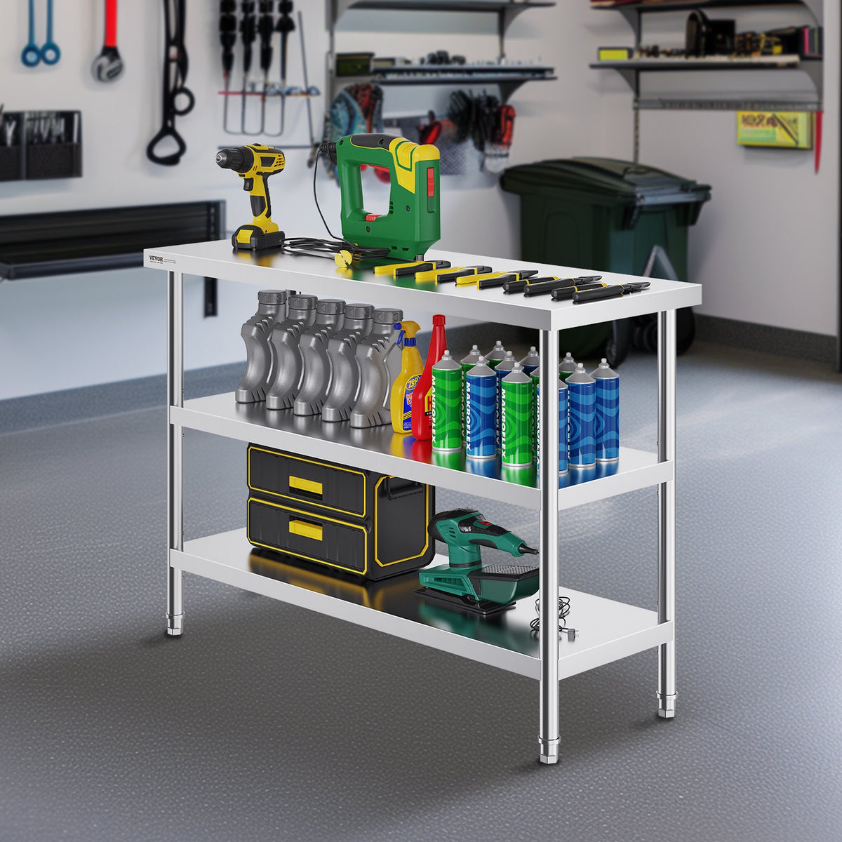 VEVOR Stainless Steel Food Preparation Table 45 × 122 cm
