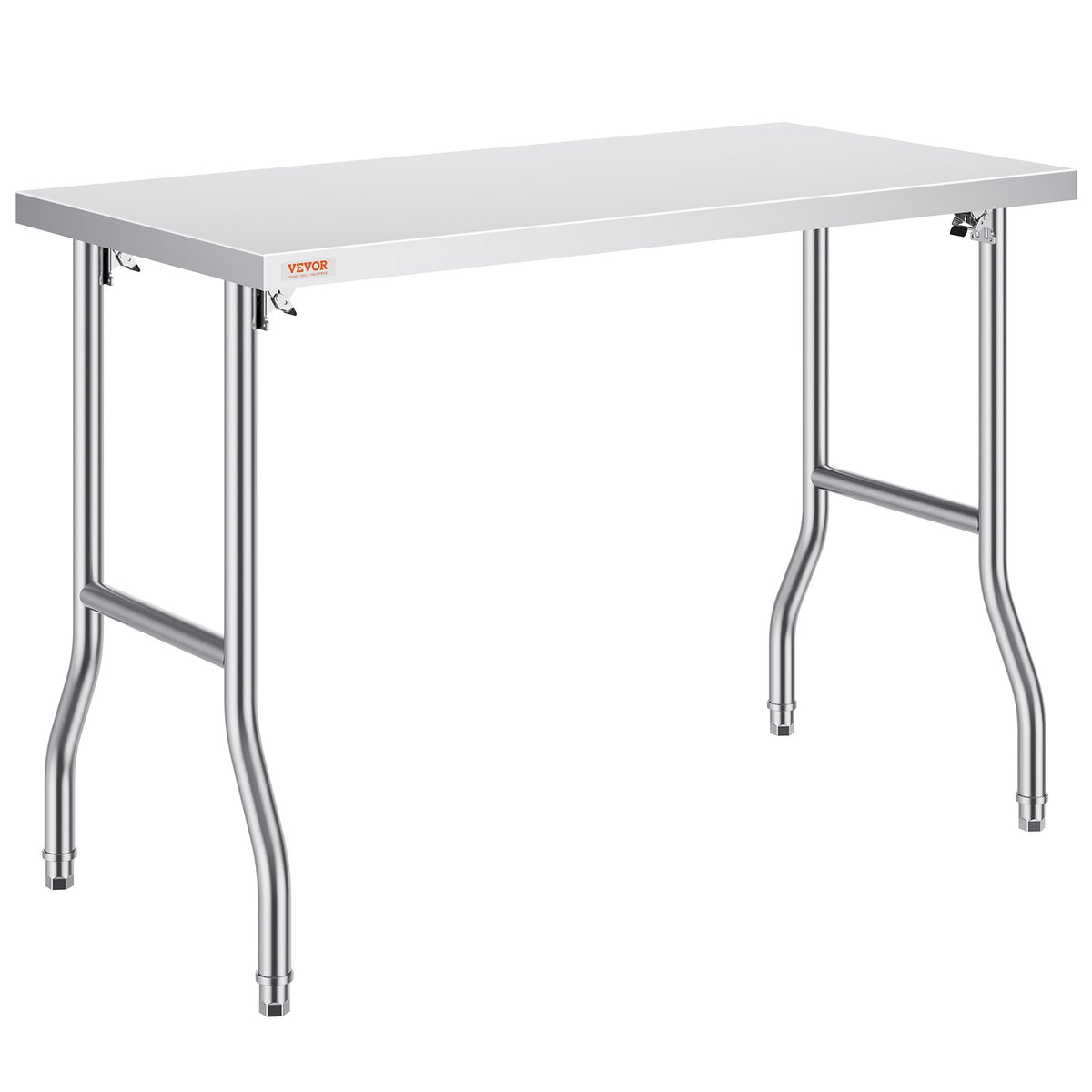 VEVOR salokāms nerūsējošā tērauda darba galds 122 x 61 cm, 300 kg slodze