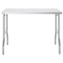 VEVOR salokāms nerūsējošā tērauda darba galds 122 x 61 cm, 300 kg slodze