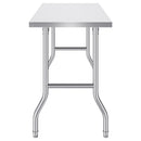 VEVOR salokāms nerūsējošā tērauda darba galds 122 x 61 cm, 300 kg slodze