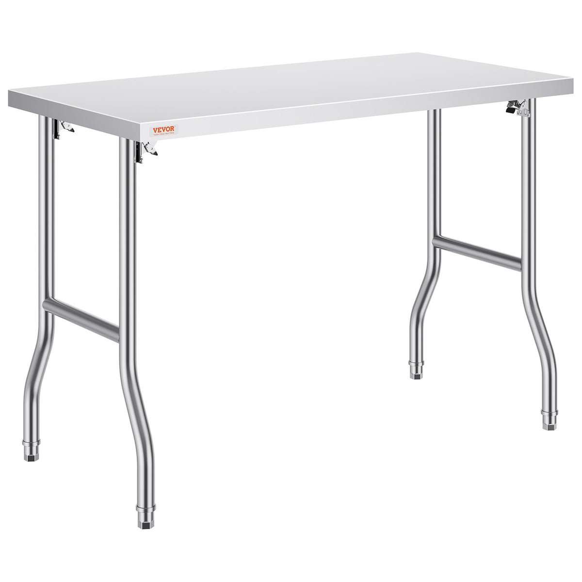VEVOR salokāms nerūsējošā tērauda darba galds 122 x 61 cm, 300 kg slodze